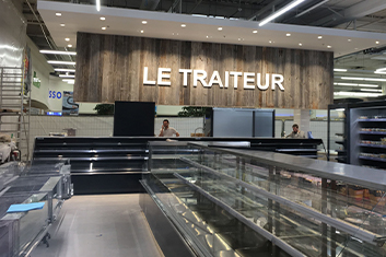 vue générale de l'implantation de l'éclairage magasin